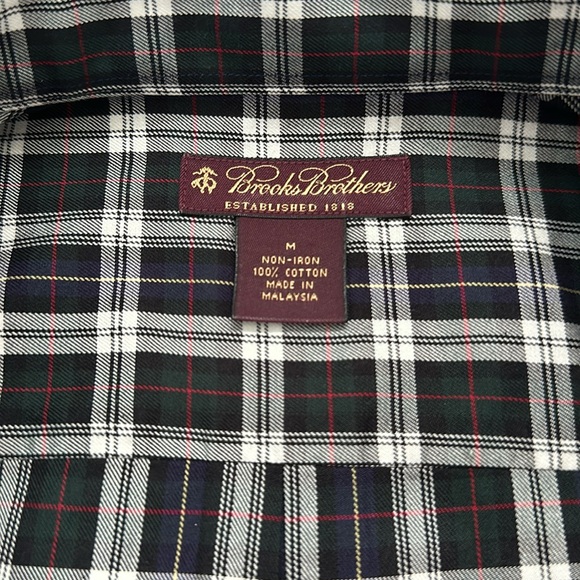 Brooks Brothers Black & White Plaid Button Down Boys Medium - Picture 3 of 4